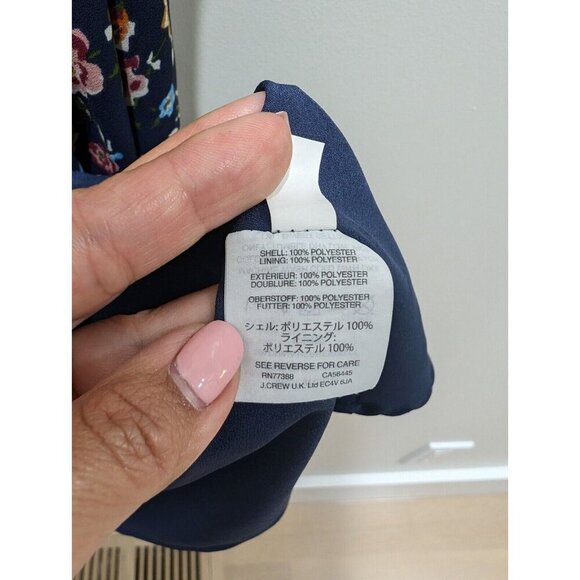 J Crew Mercantile Ruched Waist Dress In Vintage Floral Lined Navy Sz 8 J4272 - Picture 6 of 15